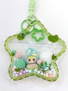 1 Set Sweet Cool Style Dopamine PVC Star Bag Flocked Rabbit Doll Bell Hanging Ornament Macaron Fur Ball Pentagram Hanging Rope Keychain Spring Buckle Bag Accessory Pendant Girl Birthday Gift Party Small Gift - Multicolor - View 20