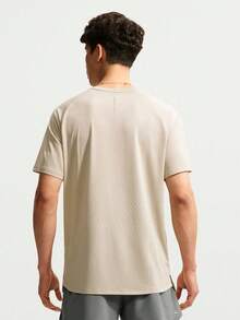 Nike Men's AS M NK AF STRIDE SS TOP Short Sleeve Knit Collarless T-Shirt TIH0746-236 - Beige - View 2