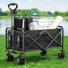 1pc Outdoor Camping Wagon, Large‑Capacity Storage, Foldable For Easy Storage, Smooth Travel On Grass And Sand, Strong Load‑Bearing Capacity, Suitable For Camping And Picnics. - Multiple Specifications - View 2