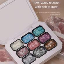 MIANEL GEL Set de 9 Rejillas de Esmalte de Uñas Gel con Textura de Sirena 2026 Aurora Soñadora Acetato Textura Sólida, Gel Constructor Perlado 3D para Arte de Uñas - Multicolor - Ver 3