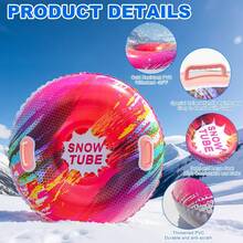 Thickened Double-Layer Bottom Sled Tube, Sturdy Handle, Winter Outdoor Fun Sled Toy, Suitable For Family Use - Multicolor - View 6