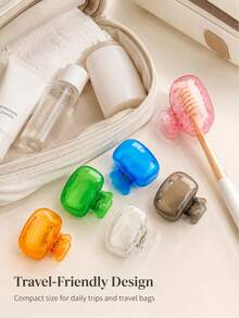 Transparent Toothbrush Head Cover With Spring Clip Closure, Dust-Proof Protective Cap, Keeps Brush Head Clean - Multicolor - View 3