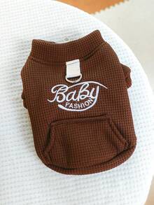 1pc Pet Clothes Dog Cat Apparel Small Dog Puppy Cute Fashionable Baby Jacket - Coffee Color - Coffee Brown - View 5