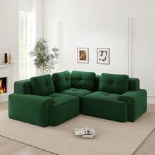 Sofa Green Made Of Corduroy For Living Room And Lounge - Green 3 Seat - 查看 2