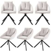 Dining Chair Beige Made Of Velvet For Dining Room And Kitchen - 米色 - 查看 6