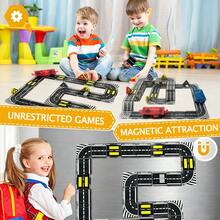 Magnetic Building Blocks Road Set With Cars, Suitable For 4-8 Years Old Children, 6 Cars, Traffic Lights And Road Signs, STEM Educational Building Toy, Suitable For 3-5 Years Old, 4-8 Years Old, 5-7 Years Old Boys And Girls, Expandable Magnetic Assembly - Multicolor - View 6