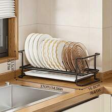 One-Piece White Silent Steel Ball Slide Rail Pull-Out Bowl And Dish Rack, Kitchen Countertop Organizing Cabinet Tableware Storage Rack, Bowl And Dish Draining Rack, Pull-Out Is More Convenient,No-Install Floor-Standing Dish Rack, Kitchen Bowl And Pla - View 4