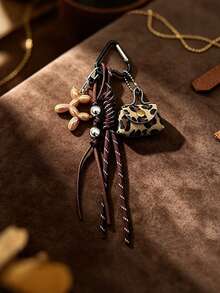 Yogodlns Maillard Woven Rope Pendant Exquisite Leather Mini Bag Charm Women's Luxury Bag Keychain Phone Decoration Nylon Woven Keyring - Multicolor - View 8