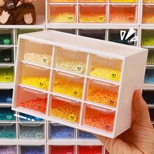 9-Compartment Handmade Storage Box, Drawer-Style Organizer, Transparent Beads DIY Decoration Box, Beaded Accessories Storage Box, Desktop Organizer, Pixel Beads Tool Storage Box, Jewelry & Crafts, Durable Organization Solution, Perfect Compact - Multiple Styles - View 4