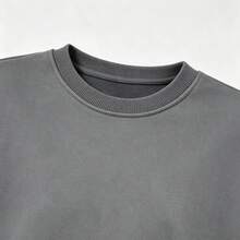 NO RISE NO START American Retro Abstract Portrait  Loose-Fit Printed Niche Sweatshirt - 灰色 - 查看 4