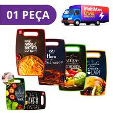 Tabua de Corte Estampada para Carne e Legumes Frutas Ultra Resistente Utensílios de Cozinha - Multicolorido - Visão 4