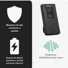 Controle Para portão 433mhz Compativel com PPA Rcg Garen AgL Garagem - Preto - Visão 3