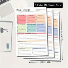 1pc/2pcs/3pcs, A5, "Brain Dump" Notebook, Goal Management, Color-Coded Task Organizer And Goal Planner, Suitable For ADHD, Busy Adults, Students, Colleagues, Productivity Seekers And Anyone Who Needs To Organize Their Thoughts - A - View 15