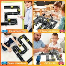 Magnetic Building Blocks Road Set With Cars, Suitable For 4-8 Years Old Children, 6 Cars, Traffic Lights And Road Signs, STEM Educational Building Toy, Suitable For 3-5 Years Old, 4-8 Years Old, 5-7 Years Old Boys And Girls, Expandable Magnetic Assembly - Multicolor - View 8
