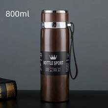 1pc 800/1000ml Large Capacity Portable Stainless Steel Vacuum Insulated Water Bottle, Fashionable Sports Style Multi-Color Cylindrical With Carrying Rope, Suitable For Outdoor Sports Warmth And Cold Protection, Ideal Gift For Anniversary And Holiday - Multicolor - View 18