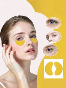 10/5 Pairs Gold Silicone Eye Patches, Reusable 360° Eye-Shaped Patches, Soft And Comfortable Eye Support Patches, Suitable For Daily Leisure And Salon Use - Multicolor - View 5