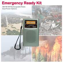 Đài radio cầm tay INDIN AM FM SW sóng ngắn, radio bỏ túi dùng pin sạc hoặc 2 pin AA, đài transistor thu sóng tốt cho khẩn cấp, làm quà tặng cho gia đình và người cao tuổi - Xem 7