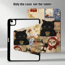 Cat, Strawberry, Flower, High Wine Glass Pattern Painted Effect Tablet Protective Case, Built-In Pen Slot, With Stand, Suitable For Honor 8/9/10/X8/X8A/X9/X8Pro/X9Pro And Other Models/ MatePad Se 11 Inch/MatePad 11 Inch/11.5 Inch, MatePad Pro, Apple 10th/11th Gen 2025 (A16), Galaxy Tab A7/A9 And Other Popular Models - Multicolor - View 5