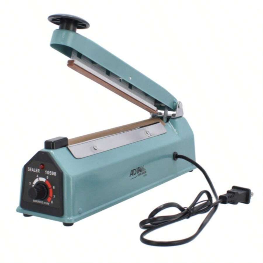 Adir 10598 8-Inch Tabletop Impulse Sealer For Plastic Bags With Adjustable Timer - Mint Blue - View 1