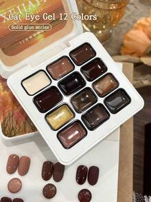 XEIJAYI 12格美甲凝膠套組 半固態凝膠指甲油 適合DIY美甲韓式美甲 高飽和亮澤凝膠 適用於美甲沙龍 - 彩色 - 查看 6