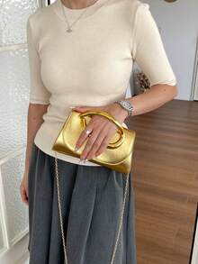 High-End Exquisite Fashion Elegant Women's 2026 New Chain Crossbody Bag - Gold - View 5