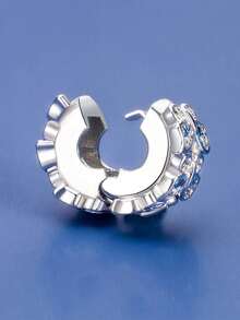 1pc Fashion Charming Minimalist Niche Design Positioning Buckle Series Petal, Butterfly, Star Moon, Demon Eye Bead Charm Creative Daily Versatile DIY Bracelet Necklace Gift - Silver - View 7
