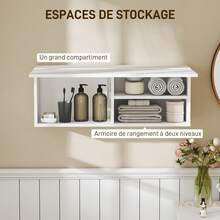 Over-The-Toilet Storage Cabinet, Engineered Wood, 80 X 25 X 30 Cm, For Bathroom And Toilet, White - Multicolor - View 6
