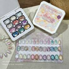 MIANEL GEL Set de 9 Rejillas de Esmalte de Uñas Gel con Textura de Sirena 2026 Aurora Soñadora Acetato Textura Sólida, Gel Constructor Perlado 3D para Arte de Uñas - Multicolor - Ver 18