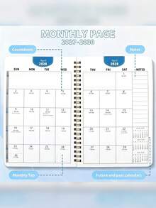 2027-2030 Long-Term Monthly Planner, 142 Pages, 60-Month Weekly & Monthly Planner Notebook, Ocean Wave Shell And Starfish Cover, Suitable For Work And Home, Back-To-School Supplies, Office Desktop Accessories, Home Essentials - One Size - View 10