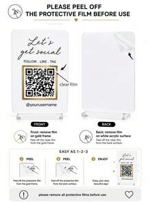 Custom QR Code & Text Logo (1pc Set) - Personalized Merchant Review Sign, Minimalist Business Logo, Acrylic Small Merchant Display Board, Custom Social Media QR Code Display Board, Personalized Menu Display Board & Social Media Display Board. Suitable For Various Merchants (Such As Salons), Can Be Used To Display Logo, Menu Or Price List. Designed In A Fashionable, Minimalist, Elegant And High-End Style, It Is An Ideal Choice For Unique Personalized Custom Gifts, Business Gifts Or Christmas Gifts. - Multicolor - View 4
