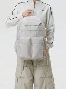 Skechers Unisex Lightweight Outdoor Backpack, 2026 Autumn New Student Commuter Laptop Backpack, Large Capacity L325U089-00MV - White - View 2