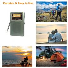 Đài radio cầm tay INDIN AM FM SW sóng ngắn, radio bỏ túi dùng pin sạc hoặc 2 pin AA, đài transistor thu sóng tốt cho khẩn cấp, làm quà tặng cho gia đình và người cao tuổi - Xem 8