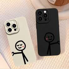 Phone Case, Couple Style Minimalist Pattern, All Inclusive Lens Anti Drop, Suitable For IPhone 17 17 Pro 17 ProMax 11 12 13 14 15 16 ProMax Air Mini Plus, Fashionable, The Most Practical Gift For Boys And Girls - 黑色 - 查看 7