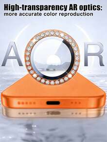 Navigator 2 Packs, Orange Eagle Eye Lens Protector, Metal Ring + Glass Lens, Scratch-Resistant And Anti-Drop, Reduces Damage To Lens From Scratches, Protects Lens, Clear Photography, Does Not Affect Shooting, Suitable For Phone Cases, Compatible With IPhone17E/17 Promax/16 Promax/15 Promax/14 Promax/17 Pro/16 Pro/15 Pro/14 Pro And Other Series. - Orange - View 5