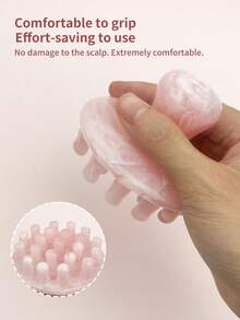 INYUSUN 1pc Resin Material Large Round Head Massage Comb, Portable Practical Scalp Relaxing Tool - Baby Pink - View 6