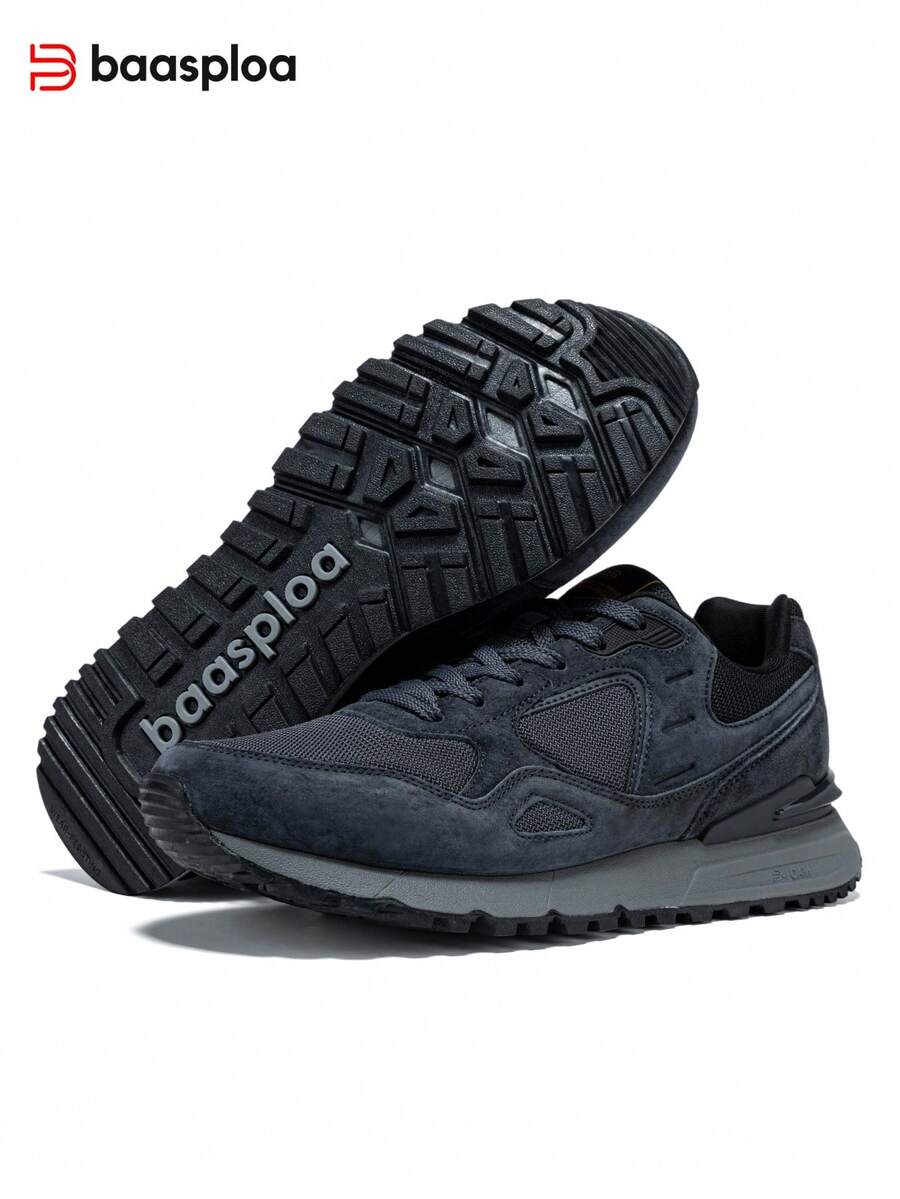 baasploa Men's Retro Casual Sports Shoes, Breathable Or Warm Styles Available, Comfortable And Non-Slip, Suitable For Daily Commute And Outdoor Walking