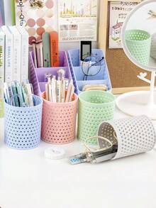 1 Set Multifunctional Storage Box + Pen Holder, Suitable For Students And Office Use, Desktop Organizer Storage Box, Applicable To Office Desktop Accessories, Desktop Organizer, Pencil Case, Stationery Supplies - Sets - View 4