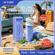 ADJANISS 1 Botol/50 Tablet Pasta Gigi Probiotik, Tablet Pasta Gigi Bebas Fluorida - Hidroksiapatit, Probiotik, Xylitol, Niasinamida, Pemutih, Remineralisasi, Napas Segar. Tablet Obat Kumur Portabel. Cocok Untuk Semua Orang Dewasa. - Mint - View 9