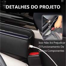 1 Peça Caixa de Armazenamento de Assento de Carro Multiuso com Porta-Copos, Caixa de Armazenamento do Console Central do Carro, Caixa Organizadora Feminina, Essencial para Viagens - A - Visão 6