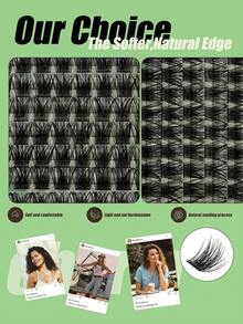 168 Bundles Natural Waterproof False Eyelashes, 9-16mm Mixed Length, Optional Curl, Lightweight And Easy To Wear, Suitable For Creating Various Makeup Looks From Natural To Voluminous, Ideal For Daily Wear And Various Occasions - View 6