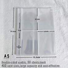 10pcs A5 Transparent Photo Album Inner Pages, Loose-Leaf Replacement Pages, Durable PP Material, Double-Sided Use, Suitable For Office Supplies, Business Cards And Photo Albums,Back To School,Card Holder - As Shown In the Figure - View 17