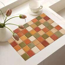1pc Colorful Plaid Printed Pattern, 2D Printed Flat Stove Protector Mat, Rubber Non-Slip Heat-Resistant Stove Cover Pad, Suitable For Induction Cooktop, Glass Stove, Multi-Functional Scratch-Resistant Mat, Best Choice For Oven, Washing Machine, Dryer, Kitchen Decoration - Multicolor - View 15