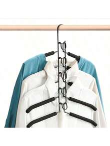 1pc Multi-Layer Clothes Hanger, 5-Tier Multi-Function Clothes Rack, Multi-Function Metal Drying Rack, Non-Slip Sponge Clothes Hanger, Storage And Organization Hanger, Efficient Space-Saving, Perfect For Room Accessories, Storage And Organization - Multicolor - View 3