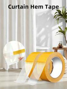 1 Roll Cloth Double-Sided Tape, Strong Double-Sided Adhesive, Suitable For Fabric, Clothing, Carpet, Mat, Wallpaper And Balloon, Daily Fixing, Carpet Fixing, Anti-Slip Mat And Artwork Fixing - Yellow - View 3