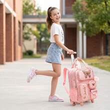 Cute Boy Rolling Backpack With Crossbody Bag And Pencil Case, Back To School Supplies - Boys' Trolley School Bag - View 7