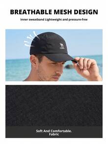 CAMEL CROWN Wide Brim Baseball Cap Sports Sun Hat Running Cycling Hiking Sun Protection Hat - Black - View 6