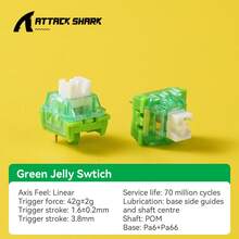 ATTACK SHARK Custom Hot-Swappable Mechanical Keyboard Switches Linear Mahjong Sound Switches Glass Switches - View 12