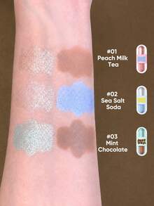 JUDYDOLL DUO EYE TINT Dual-End Liquid Eyeshadow Mini Limited Edition Pocket Candy Series Matte Shimmer Glitter Highlighter Colorful Long-Lasting Pigmented - 01 Peach Milk Tea - View 4
