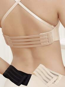 1Pc Women Elastic Bra Extender Extension Strap Non‑Slip Metal Hooks Buckle Invisible Comfortable Intimates Lingerie Underwear Bra Back Band Accessories For Daily Wear - Multicolor - View 1