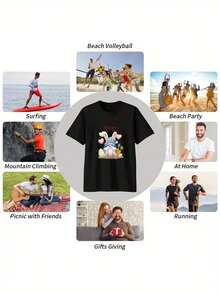 Men T-Shirts - 黑色 - 查看 5